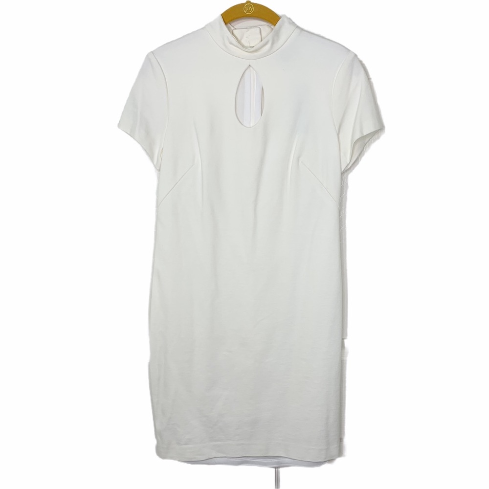 Drew Anthro Ivory Mock Neck Keyhole Bodycon Dress - Picture 1 of 7